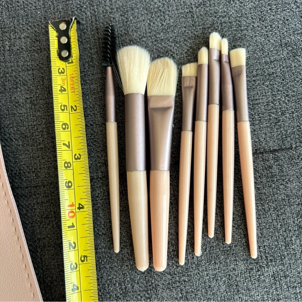 8-piece Travel Makeup Brush Set with Carry Case, Pink, Blush